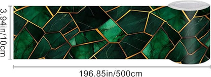 HOMETITUTE Wallpaper Border Peel and Stick Wall Border Emerald Tile Geometric - Image 3