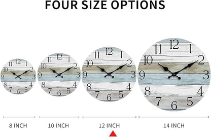 Wall Clock, 12 Inch Wall Clocks Battery Operated Silent Non Ticking, Wooden - Image 4