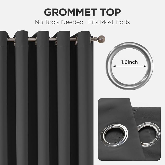 Joydeco Blackout Door Curtain for Doorway Privacy 78 Inches Long, Grommet - Image 9