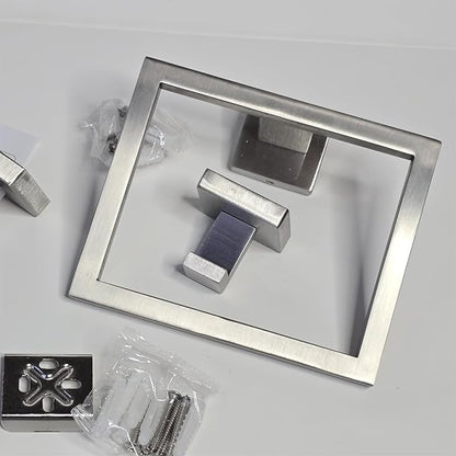 Brushed Nickel Towel Rack for Bathroom Wall Mounted, Bathroom Accessory Set - Image 8