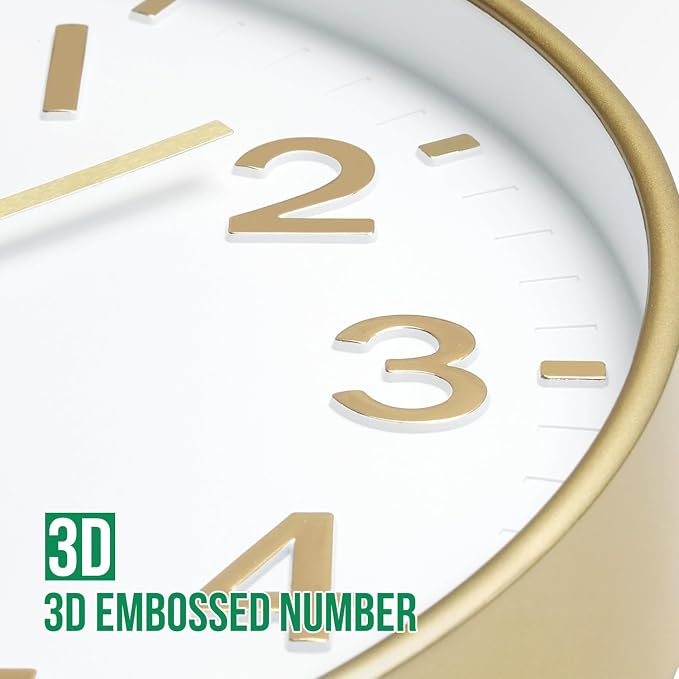 Wall Clock Modern Simple Quartz Decorative Clock Non-Ticking Silent Battery - Image 6
