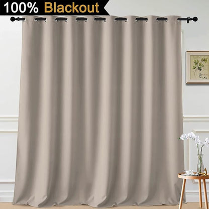 Yakamok Total Blackout Extra Wide Patio Sliding Door Curtains, Grommet Thermal - Image 2