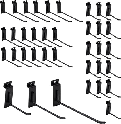 Slatwall Hangers & Hooks 34 Pcs 4-8 Inch, Metal Slatwall Paneling Hooks by FRAYSCENT