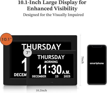 10.1'' Extra Large Digital Clock, 1280*800p HD Display, Dementia Clock - Image 3