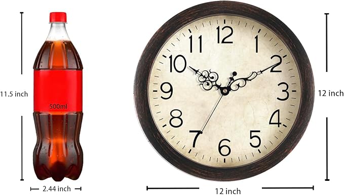 KECYET Wall Clock 12 Inch Vintage Wall Clocks Battery Operated Quartz Silent - Image 4