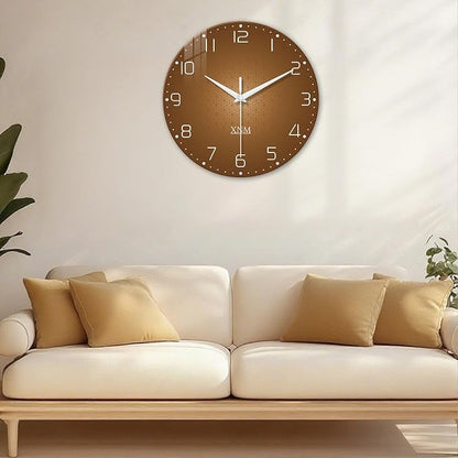 XNM Minimalist Wall Clock for Office Round Brown Wall Clock Battery Operated 20 - Image 4