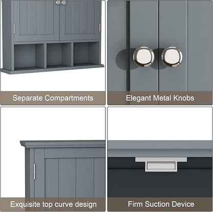 ChooChoo Bathroom Cabinet Wall Mounted 2-Door - Image 5