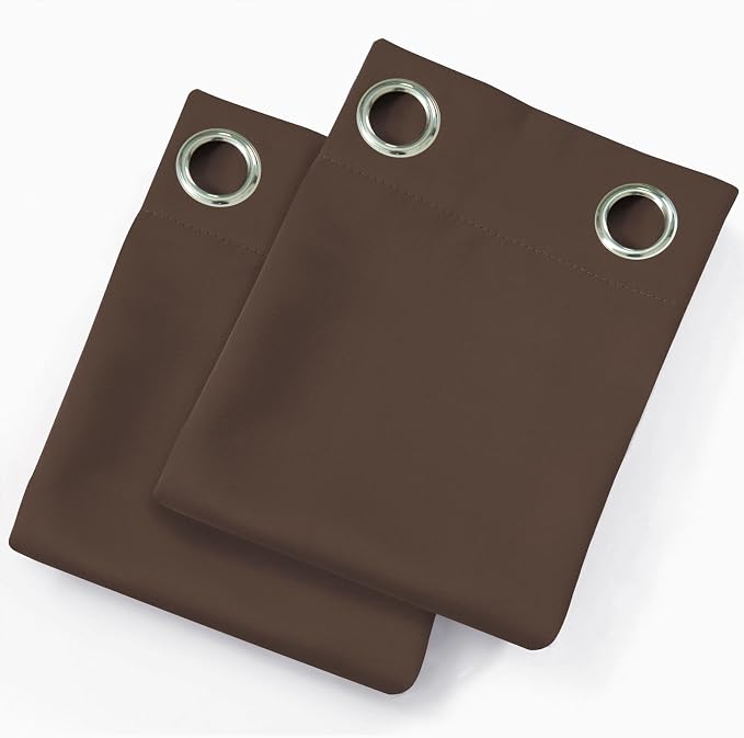 LEMOMO Blackout Curtains 52 x 90 Inch Long Chocolate Curtains Set of 2 Panels - Image 9