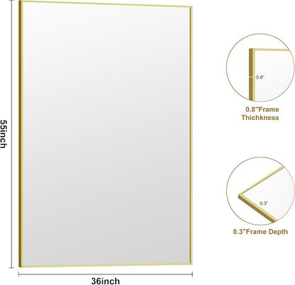 KOCUUY Large Gold Bathroom Mirror, 55x36 inch Rectangular Mirror - Image 8