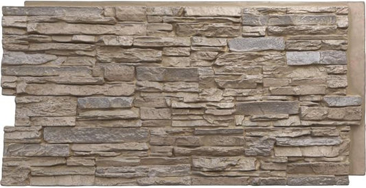 EverStone Canyon Ridge Faux Stone Panel, 45 3/4"W x 24 1/2"H x 1 1/4"D by EkenaMillwork