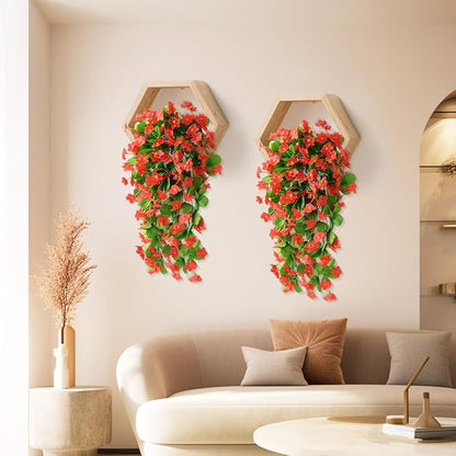 ZFProcess 2PCS Artificial Hanging Flowers, Fake Hanging Plants Violet Vines UV - Image 2