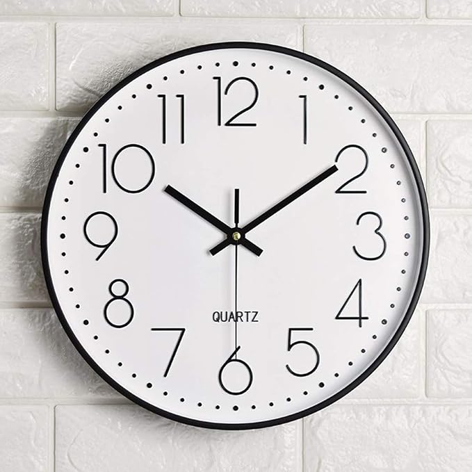 Tosnail 12 Inch Large Non Ticking Wall Clock, Round Silent Battery Operated - Image 2