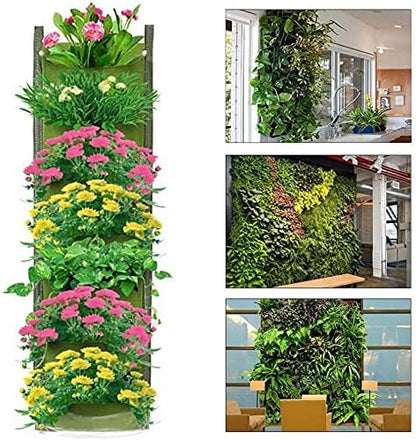 LITLANDSTAR Hanging Planter Bags, 2 Pack 7 Pocket Hanging Vertical Wall Planter - Image 8