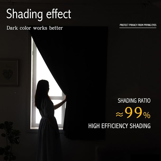Magic Tape Blackout Curtains for Bedroom No Drillng Self Adhesive Curtains No - Image 3