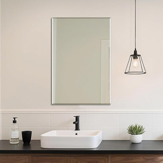Ruomeng Wall Mirror Beveled Edge Frameless Mirror 24” x 36" Accent Mirror - Image 2