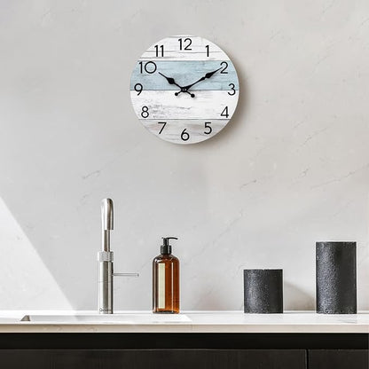 KECYET Wall Clock Silent Non-Ticking Wooden Clocks Battery Operated 10 Inch - Image 5
