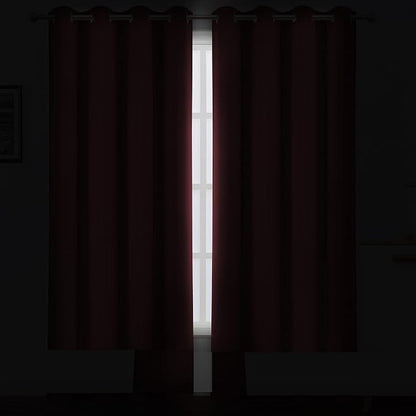LEMOMO Dark Red Thermal Blackout Curtains/52 x 95 Inch/Set of 2 Panels Room - Image 3
