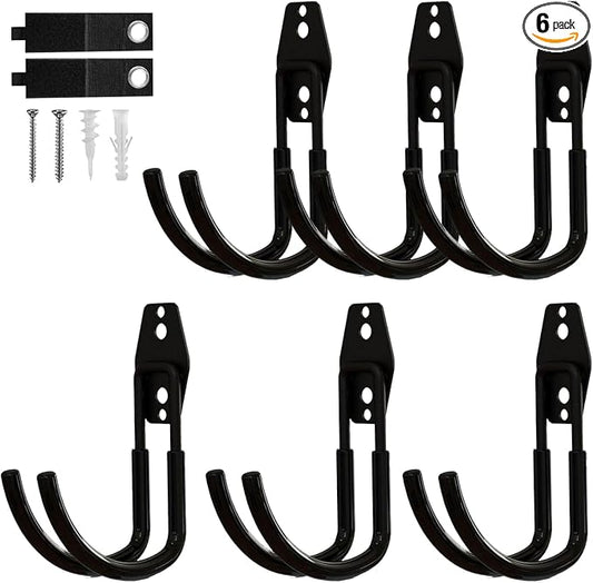 Garage Hooks, 6 Pack Large Round Wall Hooks by CRXCRC