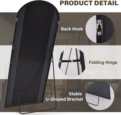 XRAMFY 86"x40" Arched Full Length Mirror Floor Mirrors - Image 5