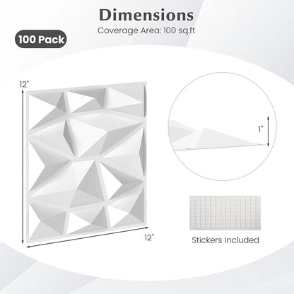 Giantex 100 Pack 3D Wall Panels, Lightweight Waterproof, DIY Cut & Paint - Image 7