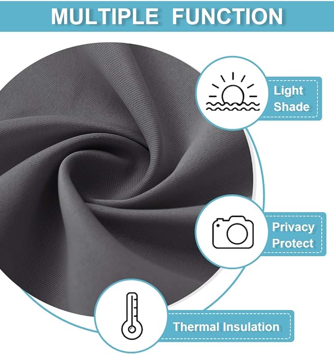 RYB HOME Blackout Curtains for Kitchen, Room Darkening Half Window Treatment - Image 7