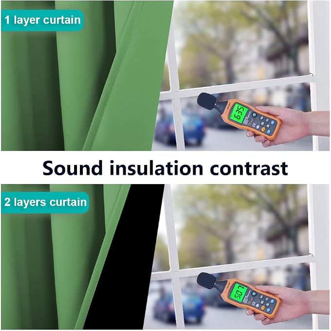 NICETOWN Full Shading Curtains for Windows, Forest Green, 70 inches W x 95 - Image 4