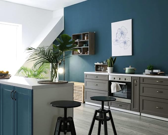 Safiyya 118"x17.7" Dark Blue Peel and Stick Wallpaper Blue Contact Paper Solid - Image 2