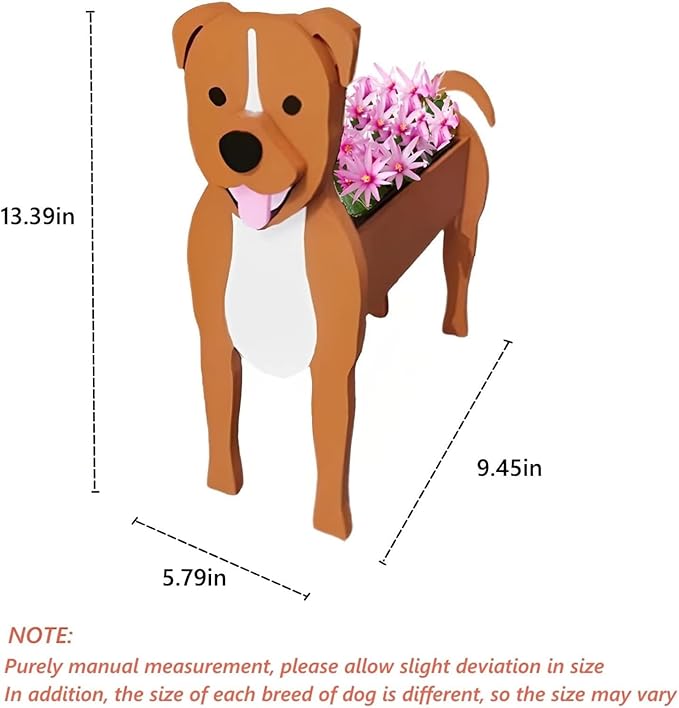 Staffordshire Bull Dog Planter Plant Pots,Cute Garden Dog Flower Planter,Dog Planters Birthday Gifts for Women,Office,Indoor/Outdoor Decor（9.45in*5.79 * 13.39in）