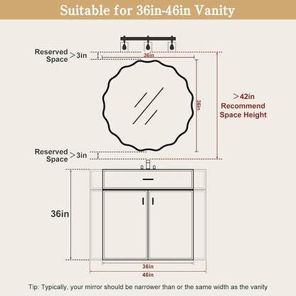 WallBeyond Round Wavy Mirror for Wall Decorative 36 inch, Modern Round Mirror - Image 6