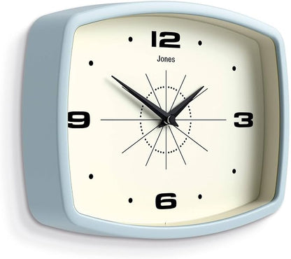 JONES CLOCKS® Movie wall Clock | Retro Rectangular Clock | 10 inch | Pale Blue - Image 2