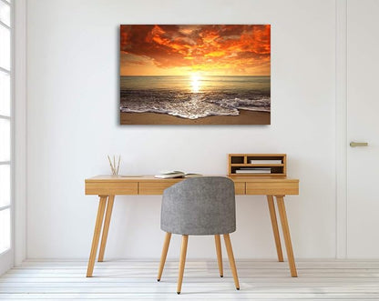 Baisuart-S0169 Canvas Prints Wall Art Sunset Ocean Beach Pictures Photo - Image 7