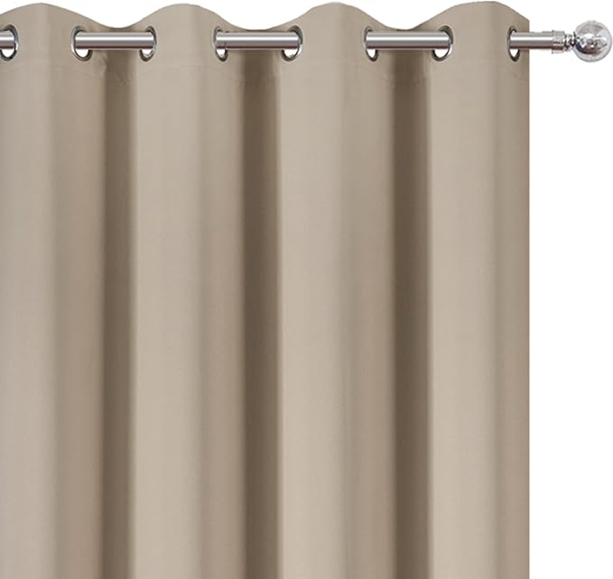 LEMOMO Blackout Curtains 66 x 72 Inch Long Khaki Curtains Set of 2 Panels Room - Image 6