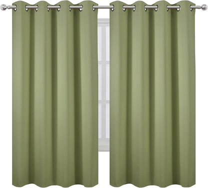 LEMOMO Sage Green Blackout Curtains 52 x 63 Inch Length/Set of 2 Curtain - Image 2