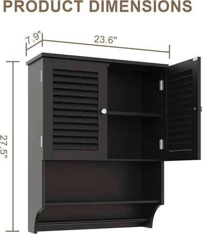 ChooChoo Bathroom Wall Cabinet, Medicine Cabinet, 2 Doors Over The Toilet Space - Image 3