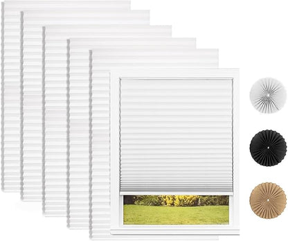 Changshade 6 Pack Temporary Shades, Pleated Paper Blinds by Changshade