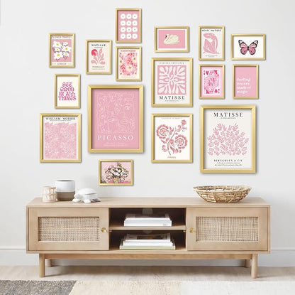 ANERZA 16 PCS Framed Pink Wall Art Decor, Matisse Wall Prints - Image 6