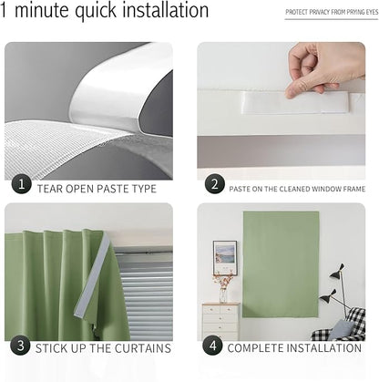 Portable Light Blocking Curtains Self-Stick Design, Removable Adhesive Window - Image 4