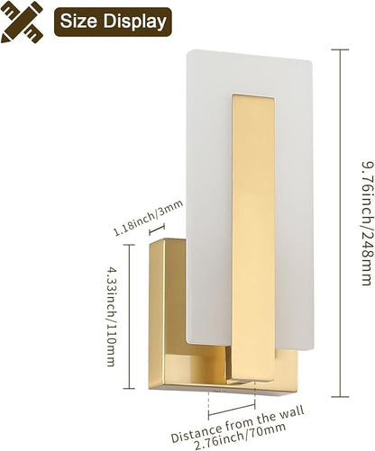 Joosenhouse Modern LED Wall Sconce Set of 2, Brass Warm White Light Wall Sconce - Image 7