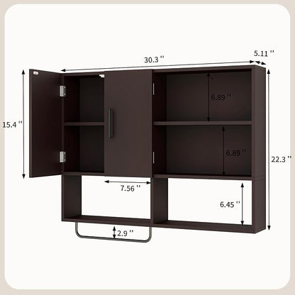 Medicine Cabinet, Wooden Bathroom Wall Cabinet - Image 2