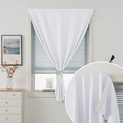 Thermal Blackout Curtains with Self-Adhesive Tape, No Rod No Drill Easy Install - Image 2