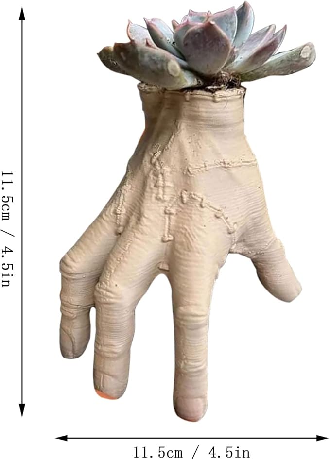 TAYASH Funny Horror Hand Concrete Flower Pot, Spooky Succulent Planter, Outdoor Garden Decor, Halloween Home Decor, Housewarming Gift