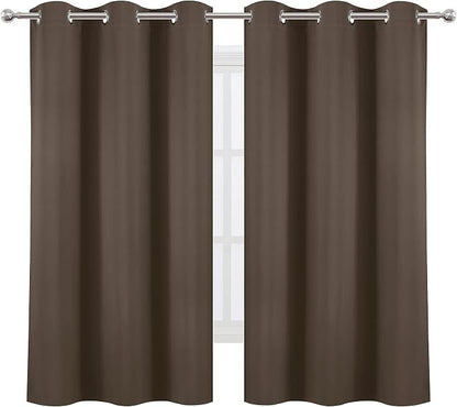 LEMOMO Chocolate Brown Blackout Curtains 42 x 63 Inch Length/Set of 2 Curtain - Image 2