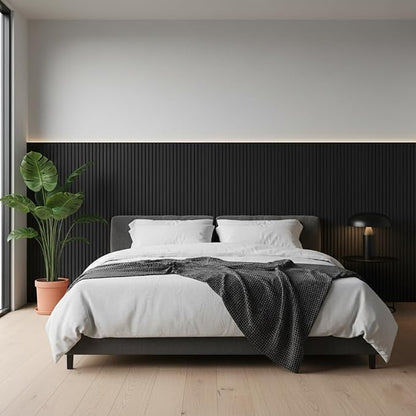 Black Wall Panels for Interior Wall Décor Wainscoting Panels 48x6.2x0.4in - Image 2