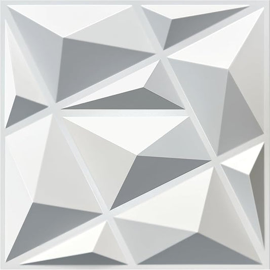 MIX3D 33 Pack 3D Wall Panels, Modern Diamond Textured Design by MIX3D