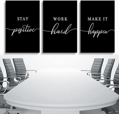Work Hard Painting, Framed Canvas Wall Art Positive Quote, Office Wall Art - Image 4