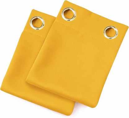 LEMOMO Yellow Blackout Curtains 42 x 54 Inch Length Set of 2 Panels Grommet - Image 9