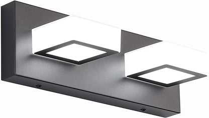 Ralbay 2 Lights Black Modern Bathroom Vanity Light Acrylic LED Modern Black by RalbayLighting