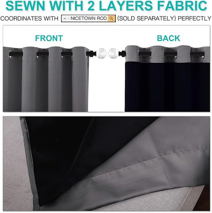 NICETOWN Total Shade Curtains and Draperies, Heavy-Duty Full Light Shading - Image 4