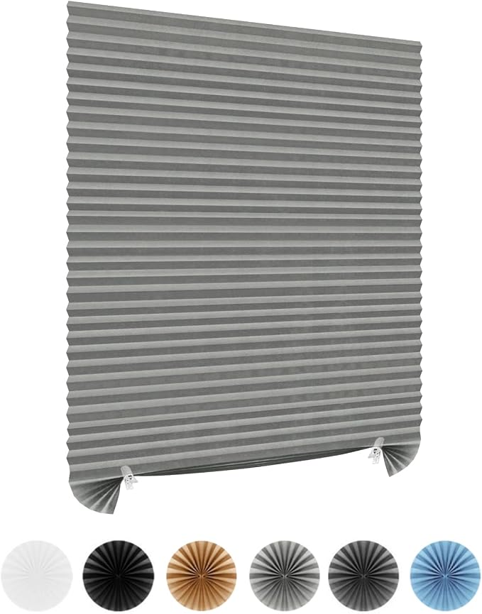 Window Blinds Cordless Blackout No Drill Cut to Size Clip On Stick On Self by Maritown