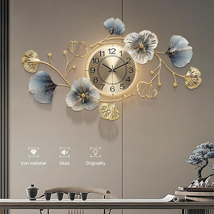 Large Metal Wall Clocks with Led Light, Silent Creative Decorative Clock - Image 5